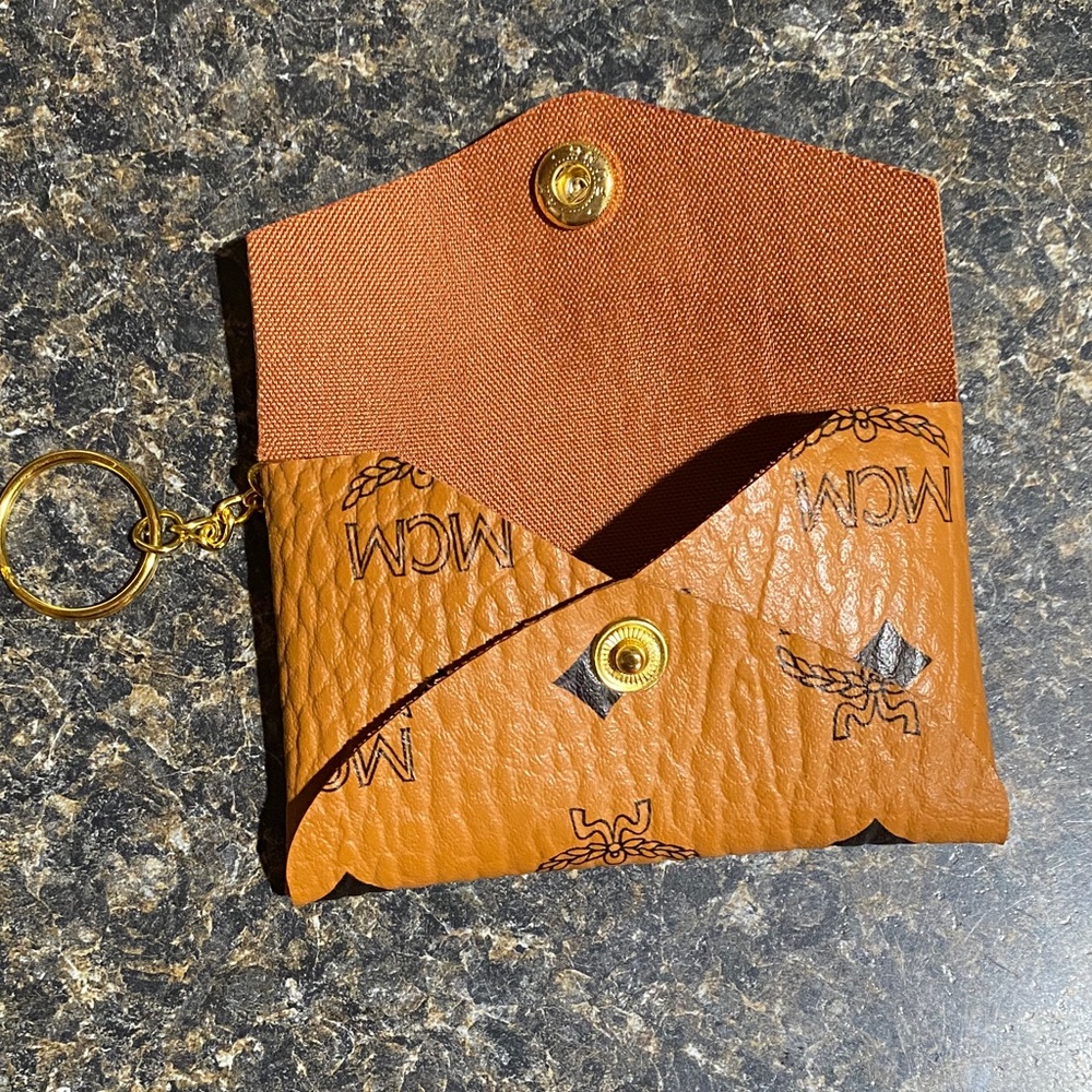 MCM Brown/Black  Leather Keychain Pouch - Picture 2 of 4